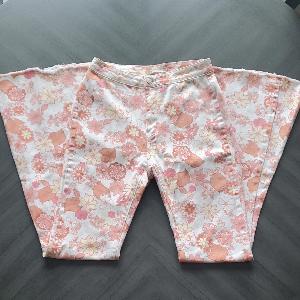 Altar'd State Floral Print Bell Bottoms